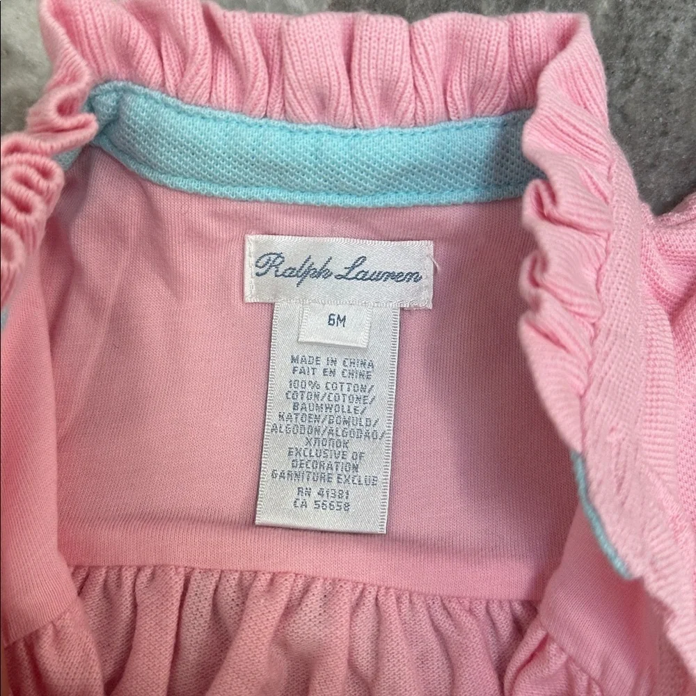 Ralph Lauren Baby Girl Romper Onesie Pink Sz 6M